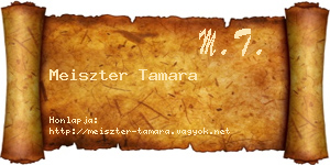 Meiszter Tamara névjegykártya